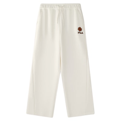 FILA FUSION | Mr Doodle联名针织长裤女2025冬季新款宽松直筒裤