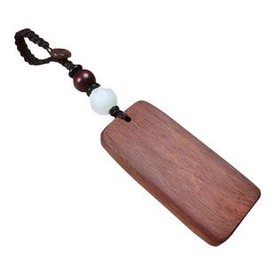 定制刻字檀木无事牌汽车钥匙扣挂件防丢号码平安腰牌生日纪念礼品