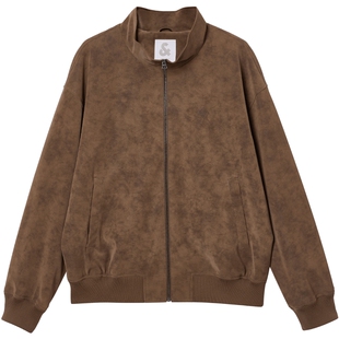 杰克琼斯男装士2025年秋季新款夹克立领宽松长袖外套纯色舒适上衣