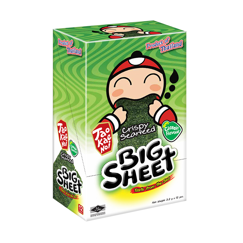 TaoKaeNoi老板仔旗舰店泰国零食进口休闲海苔炸脆紫菜12片38.4G