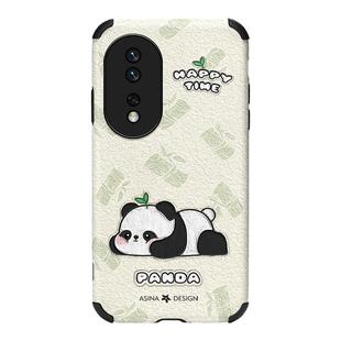 悠闲小熊猫适用荣耀90手机壳80小羊皮荣耀70保护套60Pro可爱se网红50全包防摔硅胶honor女款新款30卡通创意