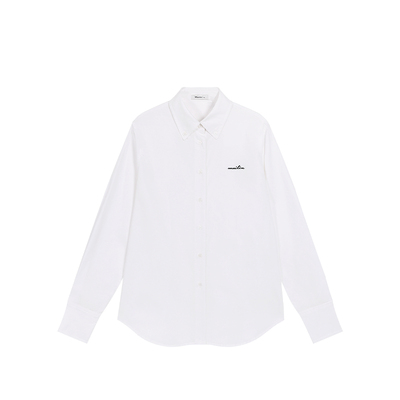 Maven Lin 矜贵静奢 莱赛尔垂感翻领衬衫女刺绣基础通勤长袖衬衣