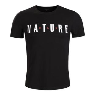 埃森图棉质200克40支休闲圆领短袖T恤打底衫潮牌体恤透气男士上衣