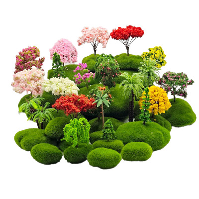微景观摆件迷你仿真樱花树松树柳树椰树模型 盆栽装饰DIY趣味造景