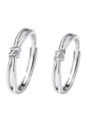 足银同心结情侣戒指可异地发货