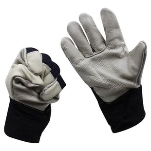 电焊手套短款牛皮耐高温焊工专用隔热劳保耐磨软皮防护手套