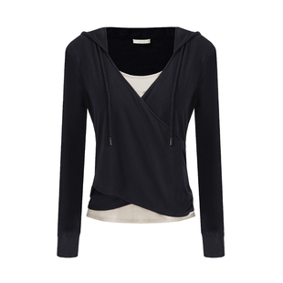 UNSPOKEN休闲套装女春季假两件V领上衣宽松直筒休闲裤半裙三件套