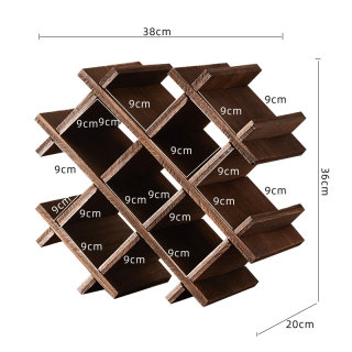实木红酒架摆件葡萄酒架红酒格子架菱形家用储酒瓶置物架酒柜桌面