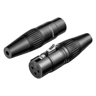 绿联卡侬头公母三芯卡农头音响音箱话筒功放音频连接线转换对接头