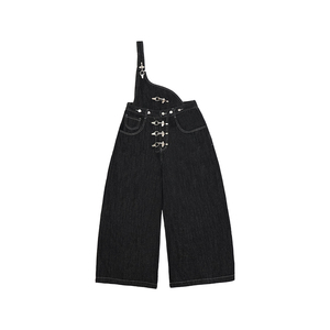 哟酷酷（零下五度）秋季单肩牛仔背带裤女修身显瘦休闲牛仔裤女