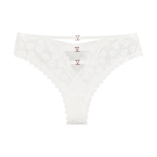 心动荷尔蒙*半包臀蕾丝火辣三角裤女士低腰绑带镂空性感丁字内裤