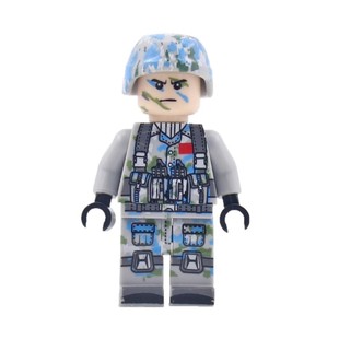 维和士兵步兵营装甲车军事积木人仔特种兵男孩子拼装特警