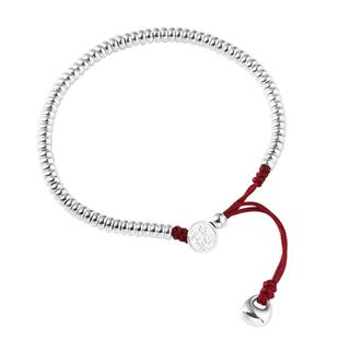 shunshun纯银盘缠手链女新中式平安喜乐圆牌串珠红绳手饰国潮手串