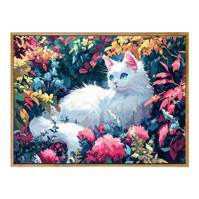 佳彩天颜花园狮子猫数字油画