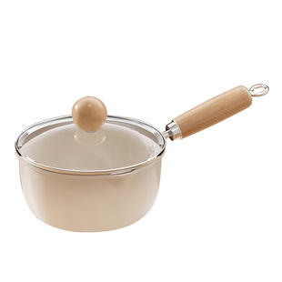 陶瓷小奶锅宝宝辅食锅婴儿专用小锅一人食泡面不粘锅蒸煮一体汤锅