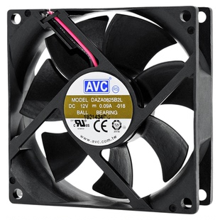 AVC静音8025 12V0.09A服务器机箱电源滚珠8CM散热风扇DAZA0825B2L