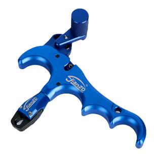 四指撒放器竞技反曲弓复合弓通用握把两用射箭配件腕托扳机火球握