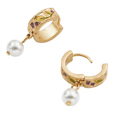 Fable黑莓水滴珍珠珐琅彩耳环高级感耳坠耳饰钉轻奢小众礼物