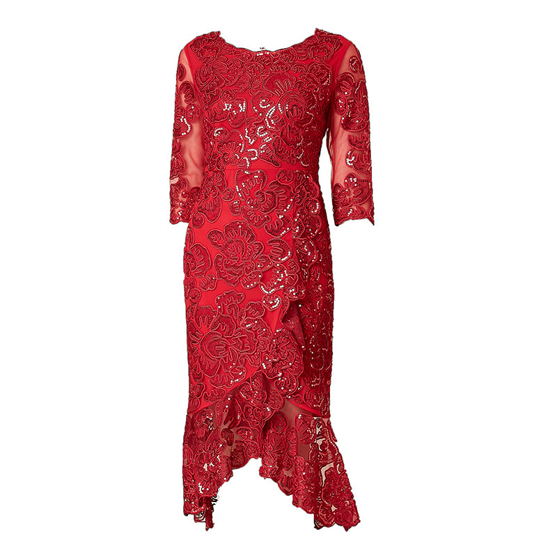 宴会礼服大码连衣裙新款春夏气质女神刺绣高端修身婚庆妈妈装裙子
