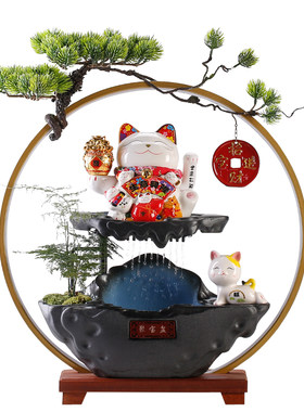 招财猫循环水流水摆件开业礼品