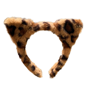 可爱豹纹猫耳朵毛绒发箍女冬洗脸专用敷面膜压发不勒头发饰头箍