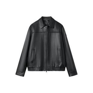 Teenie Weenie小熊男装雨伞熊压花复古美式真羊皮夹克外套