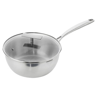 霜山不锈钢雪平锅无涂层日式小奶锅20cm辅食锅家用一人食泡面锅