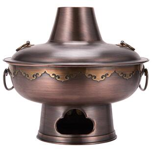铜火锅加厚紫铜老式纯木炭鸳鸯锅铜锅锅具商用家用老北京涮羊肉铜