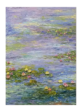 HLF.手绘大芬村油画《岩彩》奶油肌理感挂画客厅玄关电表箱中古风