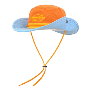 2025新款复古工装拼色字母渔夫帽子女夏季户外徒步遮阳防晒登山帽