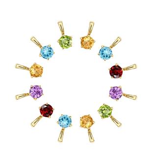 ILCO尤珂「五彩星辰」天然宝石吊坠石榴石橄榄石彩宝万能扣小挂坠