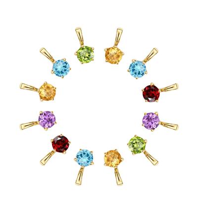 ILCO尤珂「五彩星辰」天然宝石吊坠石榴石橄榄石彩宝万能扣小挂坠