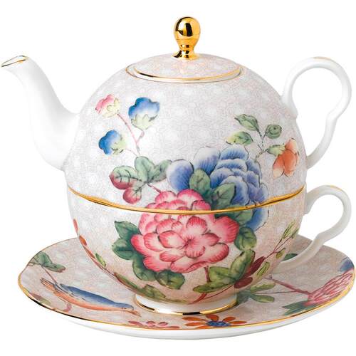 WEDGWOOD杜鹃一人悦享壶杯碟3件套茶具骨瓷子母壶礼盒生日礼物