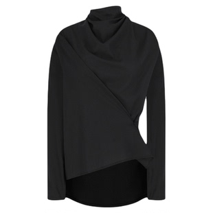 AMOMENTO韩国女士春季休闲时尚流行设计感高领两穿衬衫MUSINSA