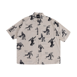 VANS 范斯夏季新款艺术家联名款男款运动休闲短袖衬衫VN000J2XDGG