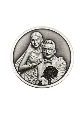照片纪念章定制黄铜恋爱结婚十周年纪念日情侣生日礼物情人节礼物