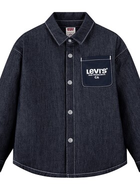 Levi's李维斯儿童夹克棉服外套2025冬新男童撞色口袋立领防风上衣