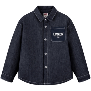 Levi's李维斯儿童夹克棉服外套2025冬新男童撞色口袋立领防风上衣