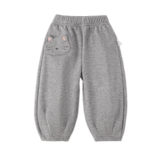 儿童弯刀裤男童加绒女童卫裤冬季加厚保暖长裤女孩运动裤宝宝裤子