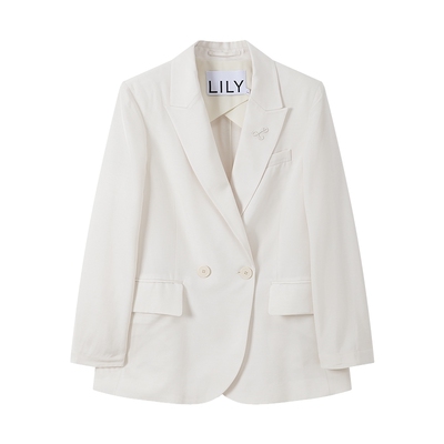 LILY通勤米色高级感西装外套