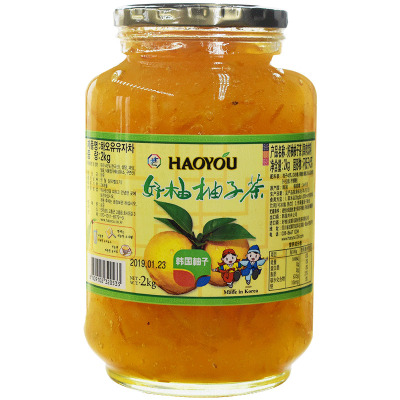 好柚蜂蜜柚子茶2kg韩国原装进口水果茶酱冲饮罐装奶茶店商用原料