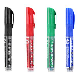 白板笔可擦可加墨水教师直液式黑色粗头大容量水性玻璃记号黑板写字笔儿童蓝红色换墨囊补充液易擦绿色彩色笔