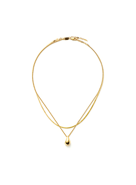 Missoma水滴吊坠项链方形蛇骨链