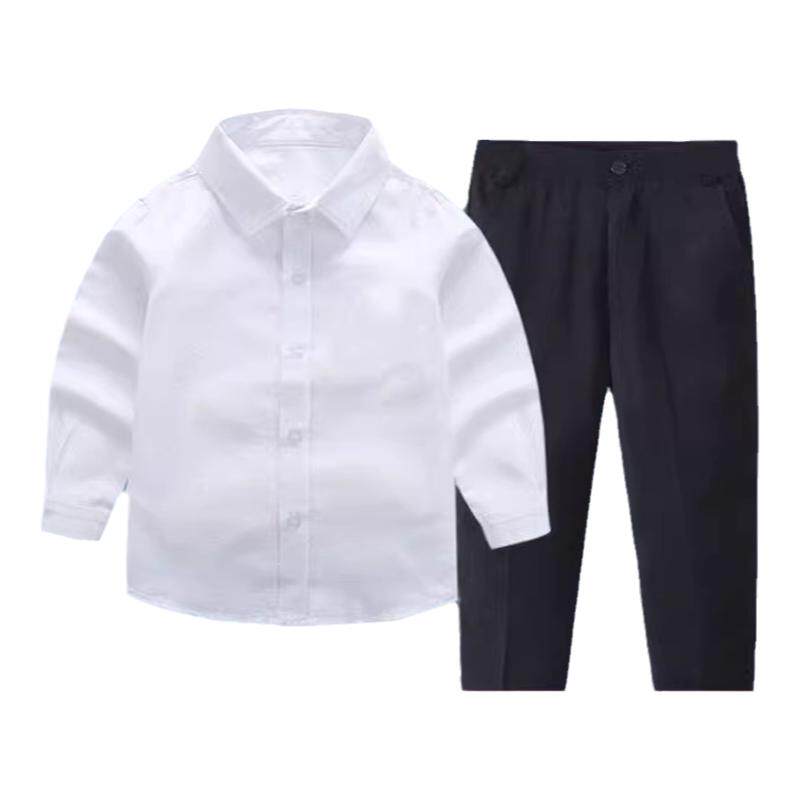 儿童合唱服演出服女童男童六一表演服装白色衬衫黑色西裤校服套装