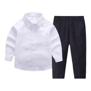 儿童合唱服演出服女童男童六一表演服装白色衬衫黑色西裤校服套装