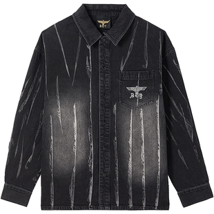 【似水流烟】BOYLONDON春季情侣款潮牌水洗牛仔衬衫外套N48004