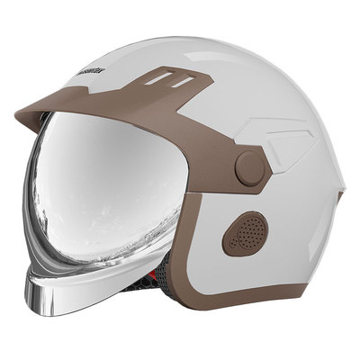 25新款内嵌电镀银镜片头盔3c认证