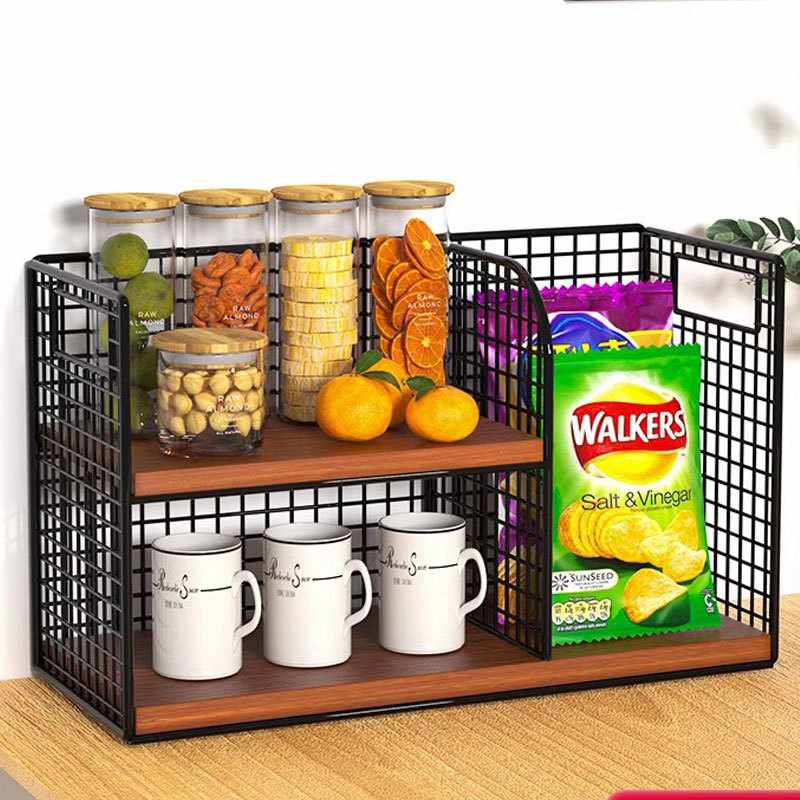 桌上置物架桌面零食饭桌多层放架水杯子收纳客厅架办公桌厨房整理