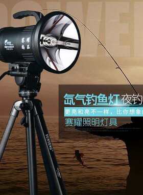 赛耀鱼童黑坑专用大功率H1500氙气钓鱼灯夜钓灯激光炮超亮疝大灯