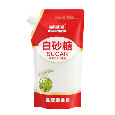 星冠园白糖白砂糖家用食用级品质袋装商用批发烘焙调味甘蔗熬制